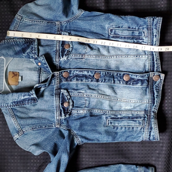 American Eagle denim jean crop jacket size medium - Picture 12 of 13